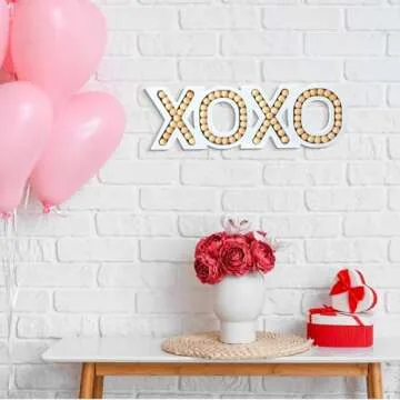 Yinkin Wooden Beaded XOXO Sign for Home Decor