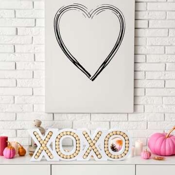 Yinkin Wooden Beaded XOXO Sign for Home Decor