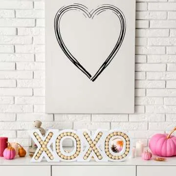 Yinkin Wooden Beaded XOXO Sign for Home Decor