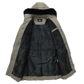 GOLDLADY Women's Waterproof Long Winter Coat Thickened Down Alternative Jacket Warm Puffer Jacket Hooded Parka