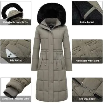 GOLDLADY Women's Warm Waterproof Winter Coat Puffer Jacket
