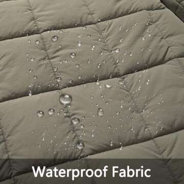 GOLDLADY Women's Waterproof Long Winter Coat Thickened Down Alternative Jacket Warm Puffer Jacket Hooded Parka