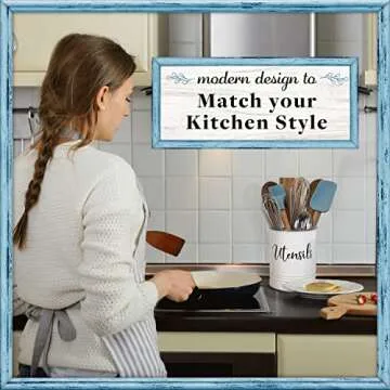 Vintage Farmhouse Utensil Holder - Stylish Kitchen Decor