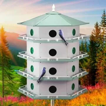 Heath 24-Room Deluxe Purple Martin House with Decoys