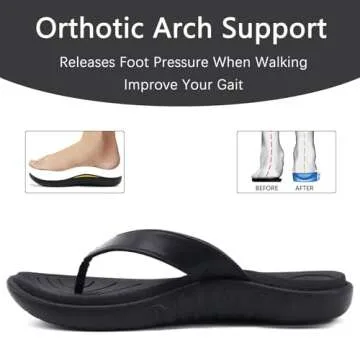 Orthotic Comfortable Flip Flops with Arch Support for Women