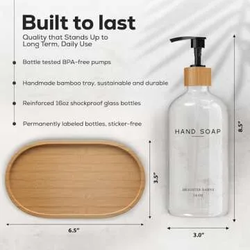 Luxury Glass Soap and Lotion Dispenser Set for Home