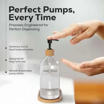 Luxury Glass Soap and Lotion Dispenser Set for Home