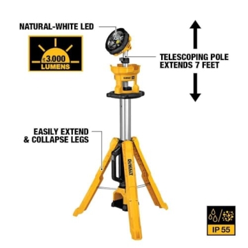 DEWALT 20V MAX Cordless LED Work Light Kit with Tripod
