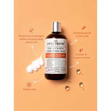 CURLSMITH - Curl Quenching Conditioning Wash - Vegan Cowash 2 in 1 Conditioner and Shampoo for Wavy,...