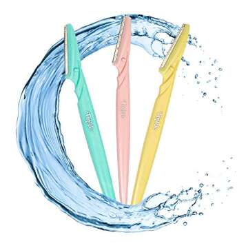 Dorco Tinkle Eyebrow Razors | 3-Pack Precision Dermaplane Tools | Safe & Easy Facial Hair Removal | Ideal for Spa Days & Beauty Gift Sets