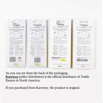 Dorco Tinkle Eyebrow Razors | 3-Pack Precision Dermaplane Tools | Safe & Easy Facial Hair Removal | Ideal for Spa Days & Beauty Gift Sets