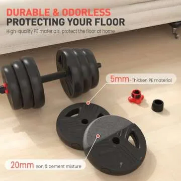 UKEEP Adjustable Dumbbells Sets, 20/30/40/55/60/70/80/90lbs Free Weights Dumbbells Set of Convertible 2 or 3 in 1 Dumbbells Set Used as Barbell, Kettlebells, A Pair of Lightweight for Home Gym