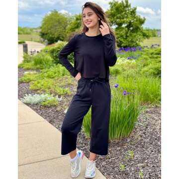 G4Free Black Long Sleeve Shirt Women Workout Tops UV Shirts for Women Outdoor Daily Casual Athletic ...