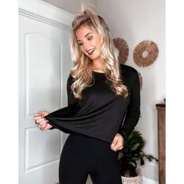 G4Free Black Long Sleeve Shirt Women Workout Tops UV Shirts for Women Outdoor Daily Casual Athletic Gym(Black,S)