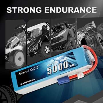 Gens ace 6S 5000mAh 45C 22.2V LiPo Battery Pack with EC5 Plug for Mikado LOGO500, Align T-REX 550 600E 700E GAUI X5 Outrage 550 Hirobo SDX Multirotors EDF Jets 600 700 Size Helicopters