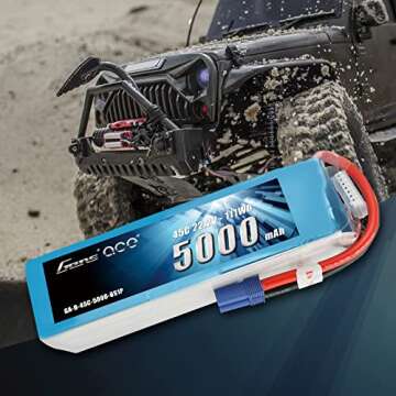 Gens ace 6S 5000mAh 45C 22.2V LiPo Battery Pack with EC5 Plug for Mikado LOGO500, Align T-REX 550 600E 700E GAUI X5 Outrage 550 Hirobo SDX Multirotors EDF Jets 600 700 Size Helicopters