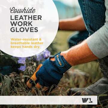 Wells Lamont Hydrahyde Water-Resistant Leather Work Gloves
