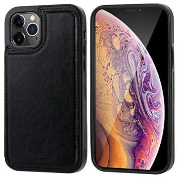 Onetop iPhone 12/12 Pro Wallet Case with Card Holder and Kickstand