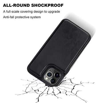 Onetop iPhone 12/12 Pro Wallet Case with Card Holder and Kickstand