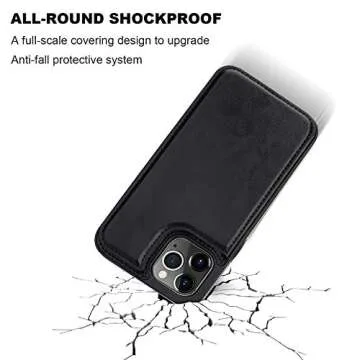 Onetop iPhone 12/12 Pro Wallet Case with Card Holder and Kickstand