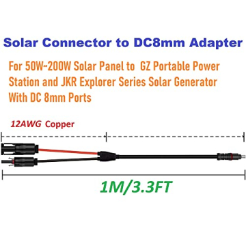 SolarEnz 12AWG DC8mm Adapter Cable for Solar Panels