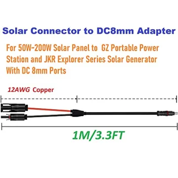 SolarEnz 12AWG DC8mm Adapter Cable for Solar Panels