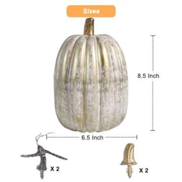 Vensovo 8.5 Inch Gold Pumpkins for Halloween & Thanksgiving
