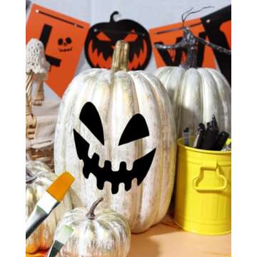 Vensovo 8.5 Inch Gold Pumpkins for Halloween & Thanksgiving