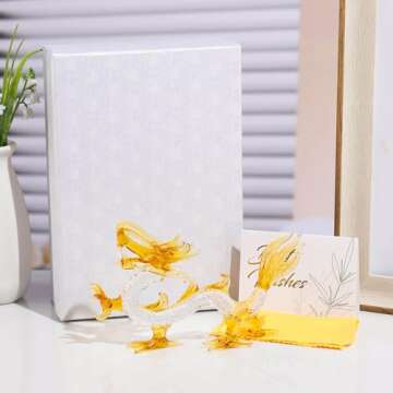 Movdyka Crystal Chinese Dragon Figurine Decor Collectibles Art Glass Animals Statue Feng Shui Decoration for Home Office