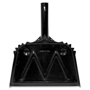 Impact 4212 Black Metal Dust Pan, 12" Width x 14" Height
