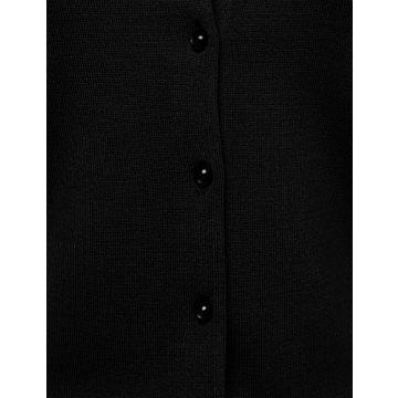 Chic Women's Round Neck Knit Cardigan with Gem Buttons