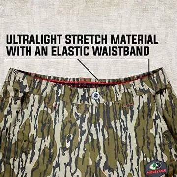 Mossy Oak Camo Lightweight Hunting Pants for Men Camouflage Clothing, Small, Bottomland