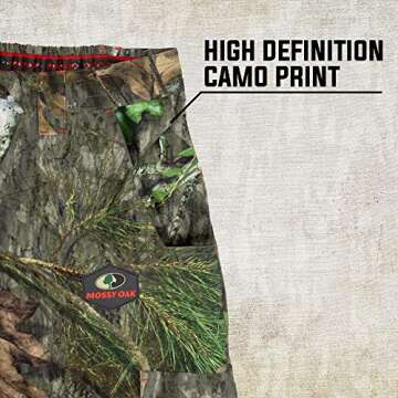 Mossy Oak Camo Lightweight Hunting Pants for Men Camouflage Clothing, Small, Bottomland