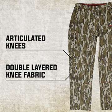 Mossy Oak Camo Lightweight Hunting Pants for Men Camouflage Clothing, Small, Bottomland