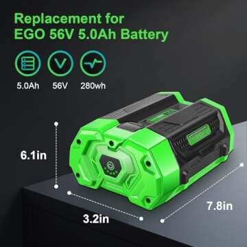 Twupixy 5.0Ah Replacement for EGO 56V Battery, 56 Volt 5000mAh Replacement Battery for EGO 56V Tools Chainsaw,Leaf Blower,Weed Trimmer,Lawn Mower,Hedge Trimmer.