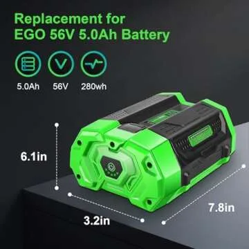 Twupixy 5.0Ah Replacement for EGO 56V Battery, 56 Volt 5000mAh Replacement Battery for EGO 56V Tools Chainsaw,Leaf Blower,Weed Trimmer,Lawn Mower,Hedge Trimmer.