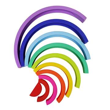 WeFidget 10 Layers Colorful Silicone Rainbow Stacker, Nesting Rainbow, Early Development, Rainbow Se...