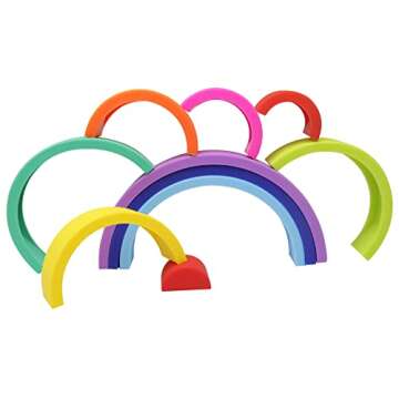WeFidget 10 Layers Colorful Silicone Rainbow Stacker, Nesting Rainbow, Early Development, Rainbow Sensory Toy, Rainbow Stacking Toy
