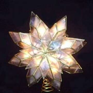 Beautiful KSA Lighted Capiz Star Tree Topper for Christmas