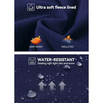 BALEAF Thermal Leggings for Women Waterproof Fleece Lined Hiking Pants Winter Warm Tights Skiing Running Yoga Gear Navy M