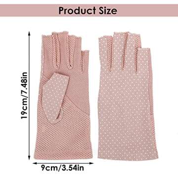 Yolev 3 Pairs Sunblock Fingerless Gloves for Women Non-slip UV Sun Protection Gloves Driving Gloves ...