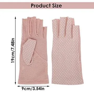 Yolev 3 Pairs Sunblock Fingerless Gloves for Women Non-slip UV Sun Protection Gloves Driving Gloves ...