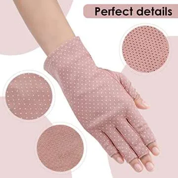 Yolev 3 Pairs Sunblock Fingerless Gloves for Women Non-slip UV Sun Protection Gloves Driving Gloves for Summer Outdoor