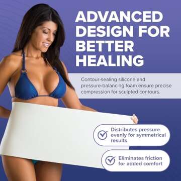 EpiFoam Silicone Coated Pads – Premium Silicone Foam Dressing for Post-Surgical & Liposuction Recovery - Helps Balance Compression & Enhances Comfort - Includes 3 Reusable Sheets, 7.75 x 11.5 Inches