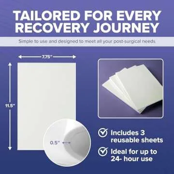 EpiFoam Silicone Coated Pads – Premium Silicone Foam Dressing for Post-Surgical & Liposuction Recovery - Helps Balance Compression & Enhances Comfort - Includes 3 Reusable Sheets, 7.75 x 11.5 Inches