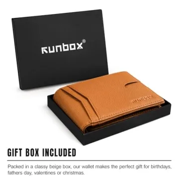RUNBOX Slim RFID Leather Wallet with Gift Box