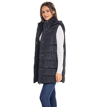 Sebby Women's Long Puffer Vest for Fall and Winter