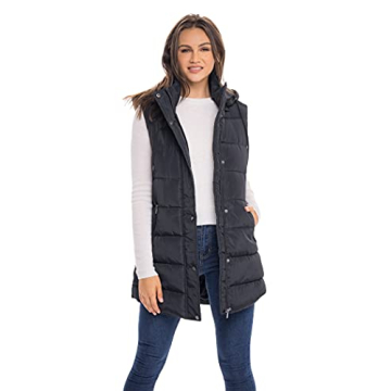 Sebby Women's Long Puffer Vest for Fall and Winter