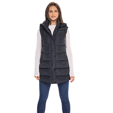 Sebby Women's Long Puffer Vest for Fall and Winter