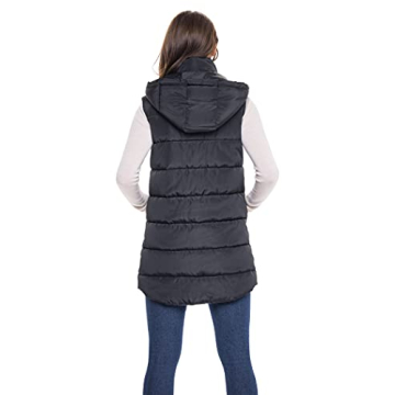 Sebby Women's Long Puffer Vest for Fall and Winter